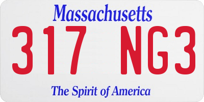 MA license plate 317NG3