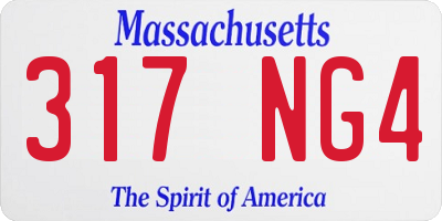 MA license plate 317NG4