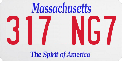 MA license plate 317NG7