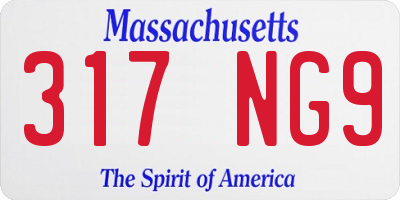 MA license plate 317NG9