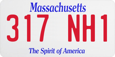 MA license plate 317NH1