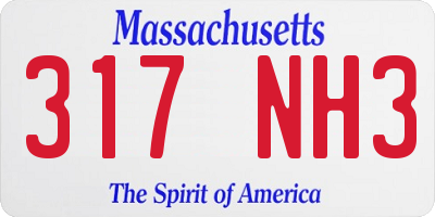 MA license plate 317NH3