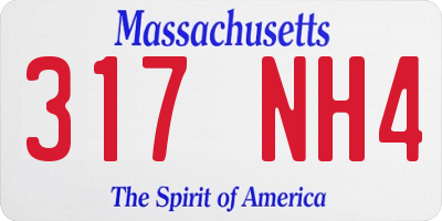 MA license plate 317NH4