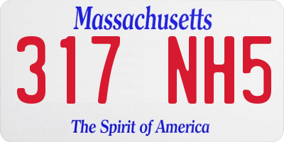 MA license plate 317NH5