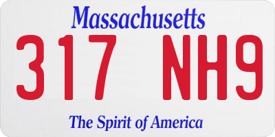 MA license plate 317NH9