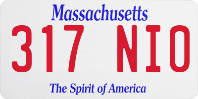 MA license plate 317NI0