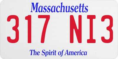 MA license plate 317NI3