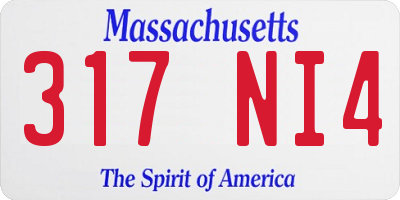 MA license plate 317NI4