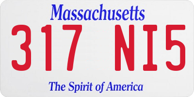 MA license plate 317NI5