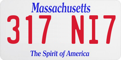 MA license plate 317NI7