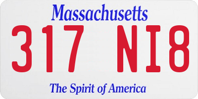 MA license plate 317NI8