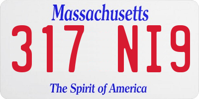MA license plate 317NI9