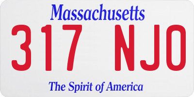 MA license plate 317NJ0