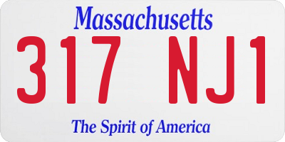 MA license plate 317NJ1