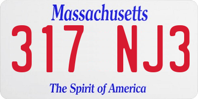 MA license plate 317NJ3
