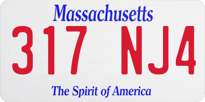 MA license plate 317NJ4