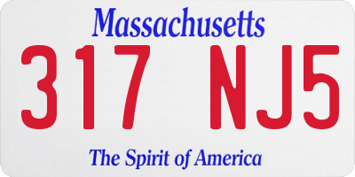MA license plate 317NJ5