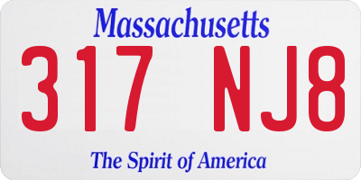 MA license plate 317NJ8