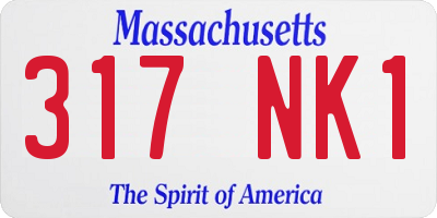 MA license plate 317NK1
