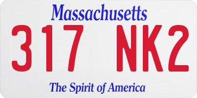 MA license plate 317NK2