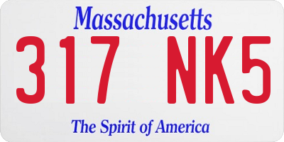 MA license plate 317NK5