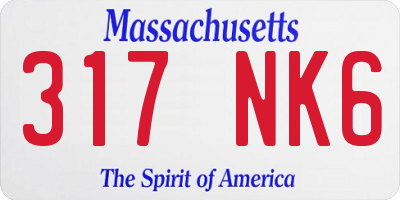 MA license plate 317NK6