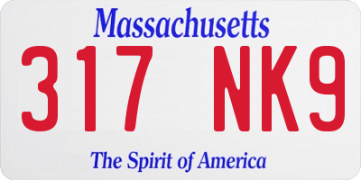 MA license plate 317NK9