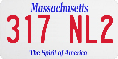 MA license plate 317NL2