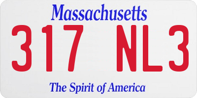 MA license plate 317NL3
