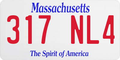 MA license plate 317NL4
