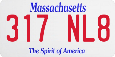 MA license plate 317NL8