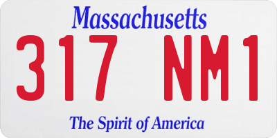 MA license plate 317NM1