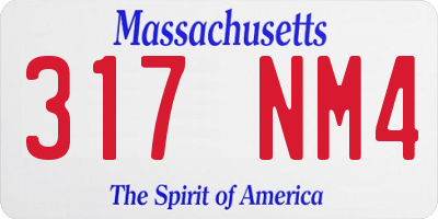 MA license plate 317NM4