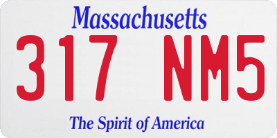 MA license plate 317NM5