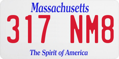 MA license plate 317NM8