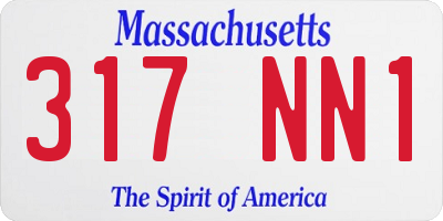 MA license plate 317NN1