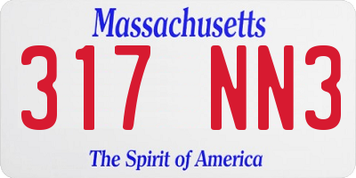 MA license plate 317NN3