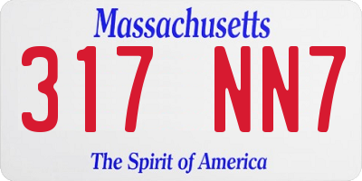 MA license plate 317NN7