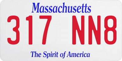 MA license plate 317NN8