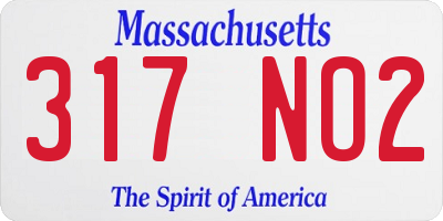 MA license plate 317NO2