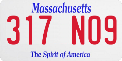 MA license plate 317NO9