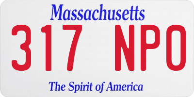MA license plate 317NP0
