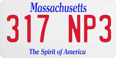 MA license plate 317NP3
