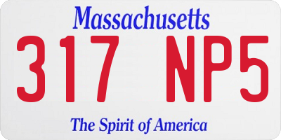 MA license plate 317NP5