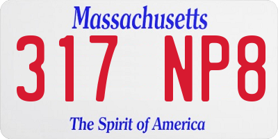 MA license plate 317NP8