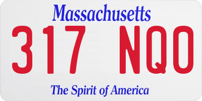 MA license plate 317NQ0
