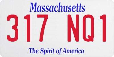 MA license plate 317NQ1