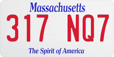 MA license plate 317NQ7