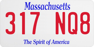 MA license plate 317NQ8
