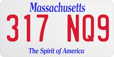 MA license plate 317NQ9